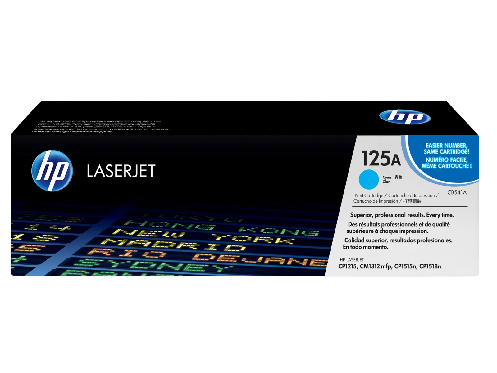 HP 125A Cyan Original LaserJet Toner Cartridge, front view