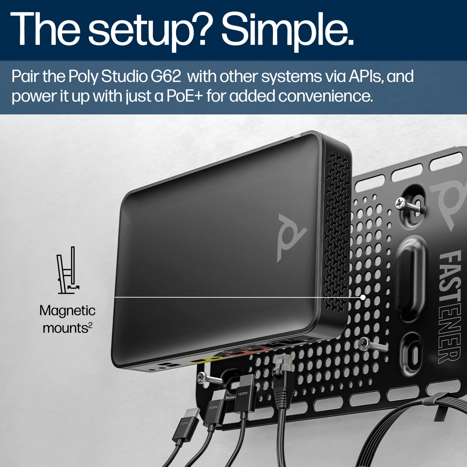 HP Poly Studio G62 With Mounting Plate Kit video conferencing system