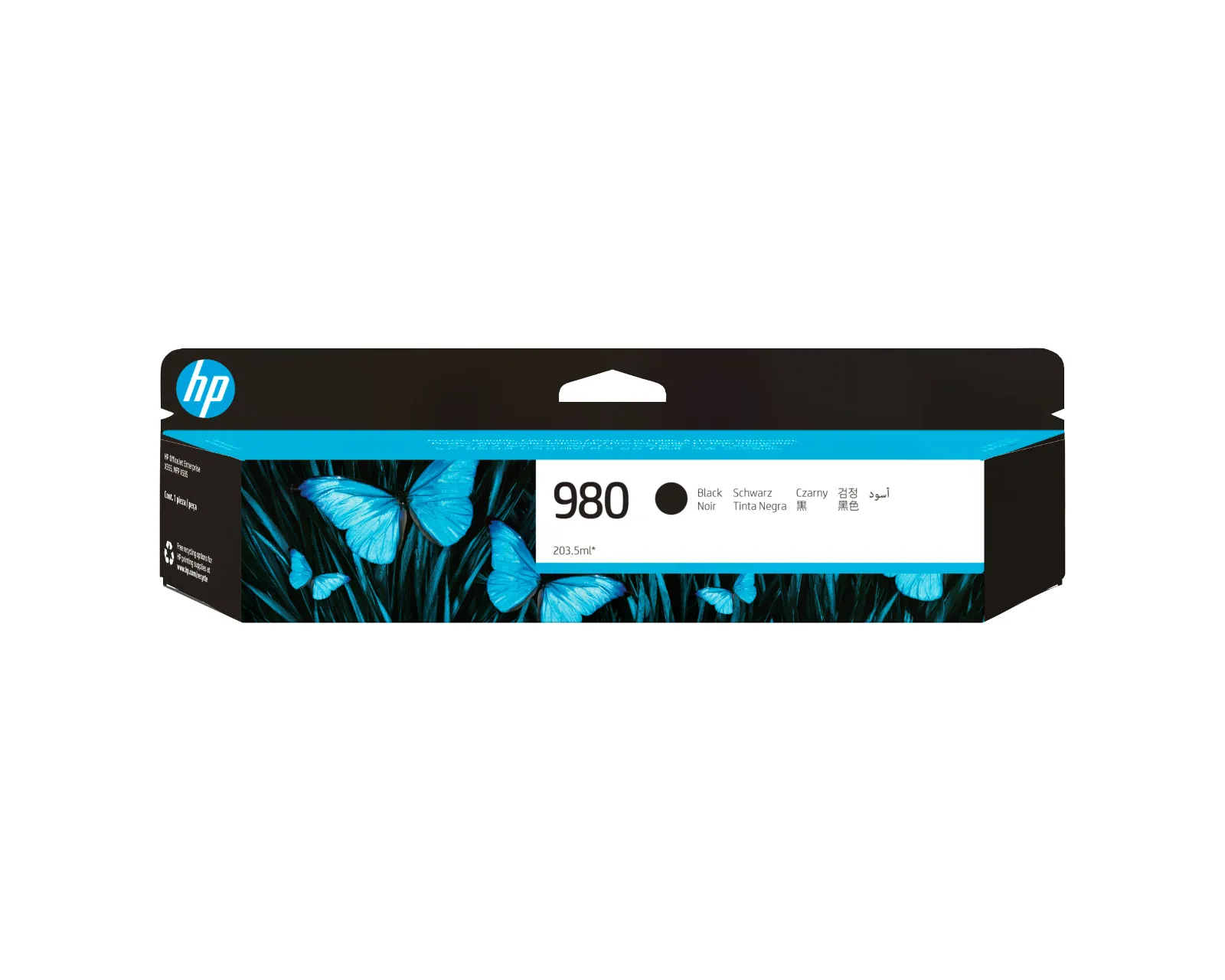 HP 980 Black Original Ink Cartridge, front view