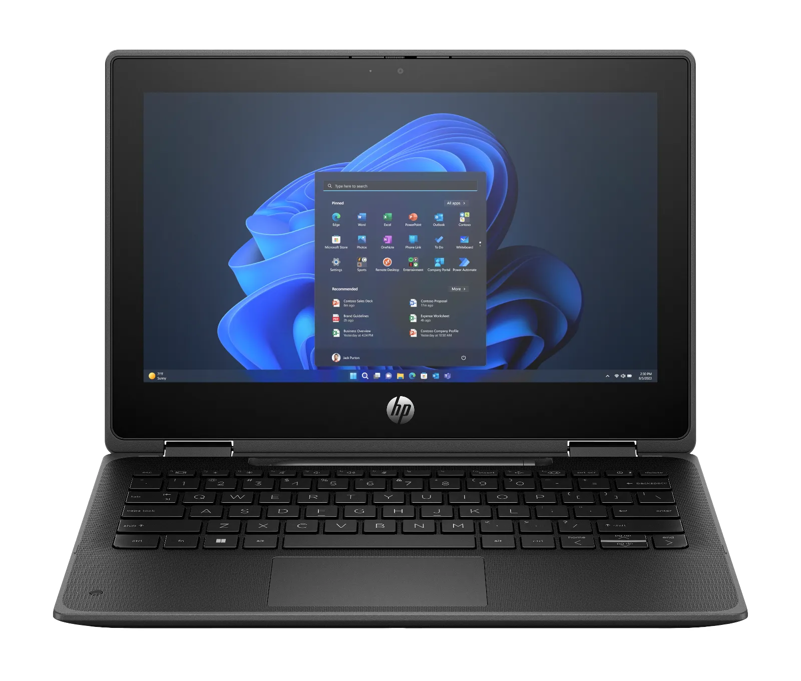 HP Fortis Flip G1i 11 inch Notebook PC, front view