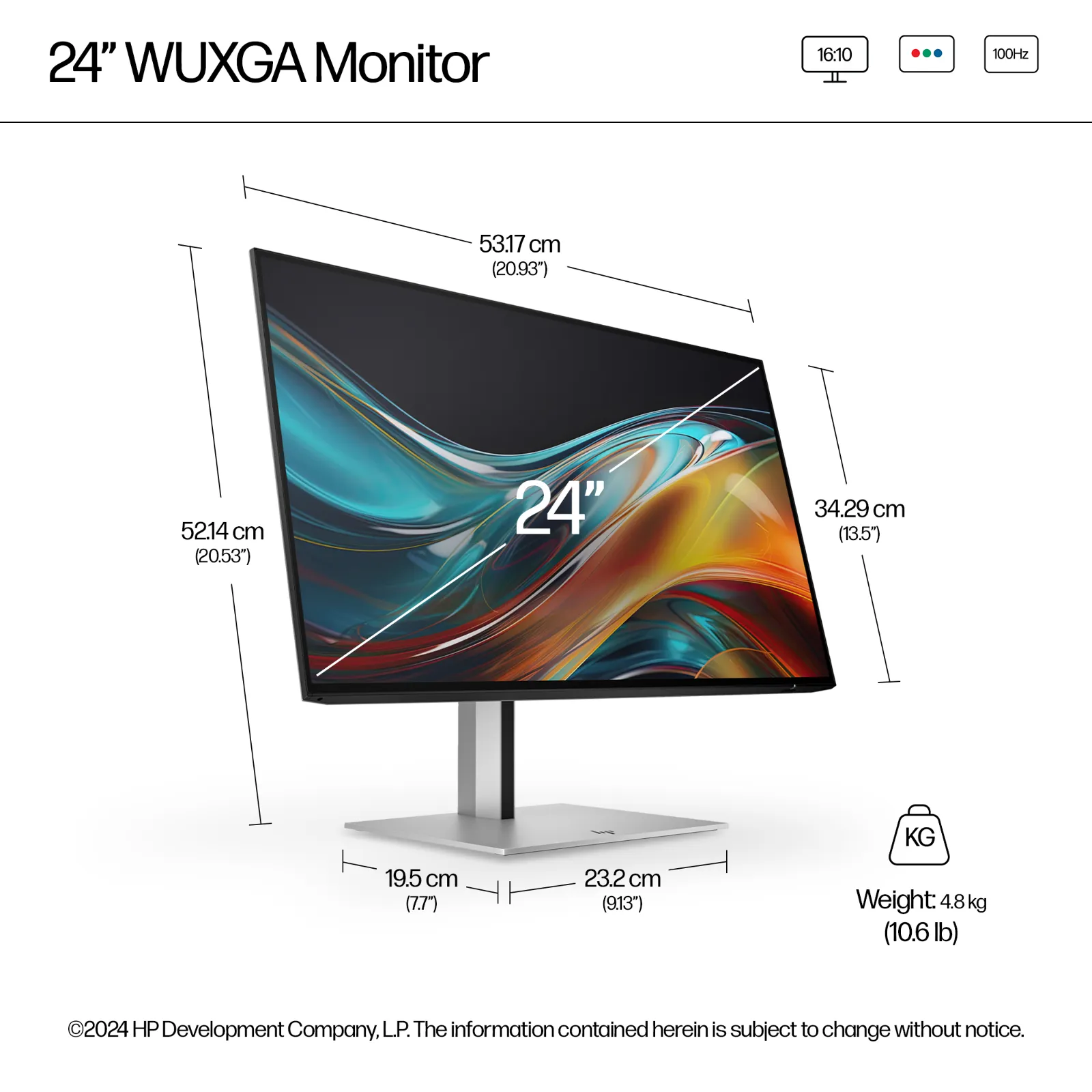 HP Series 7 Pro 24 inch WUXGA Monitor - 724pn computer monitor