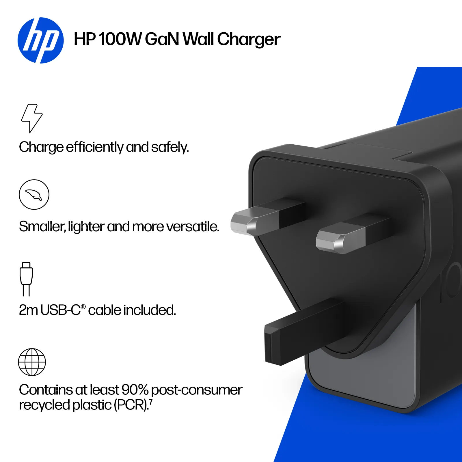 HP 100W GaN Wall Charger power adapter/inverter