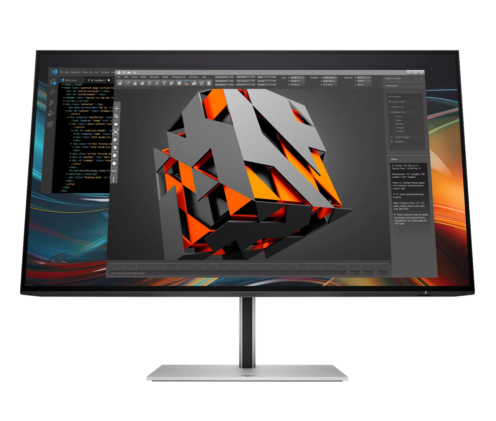 HP Series 7 Pro 23.8 inch FHD Monitor - 724pf, front view
