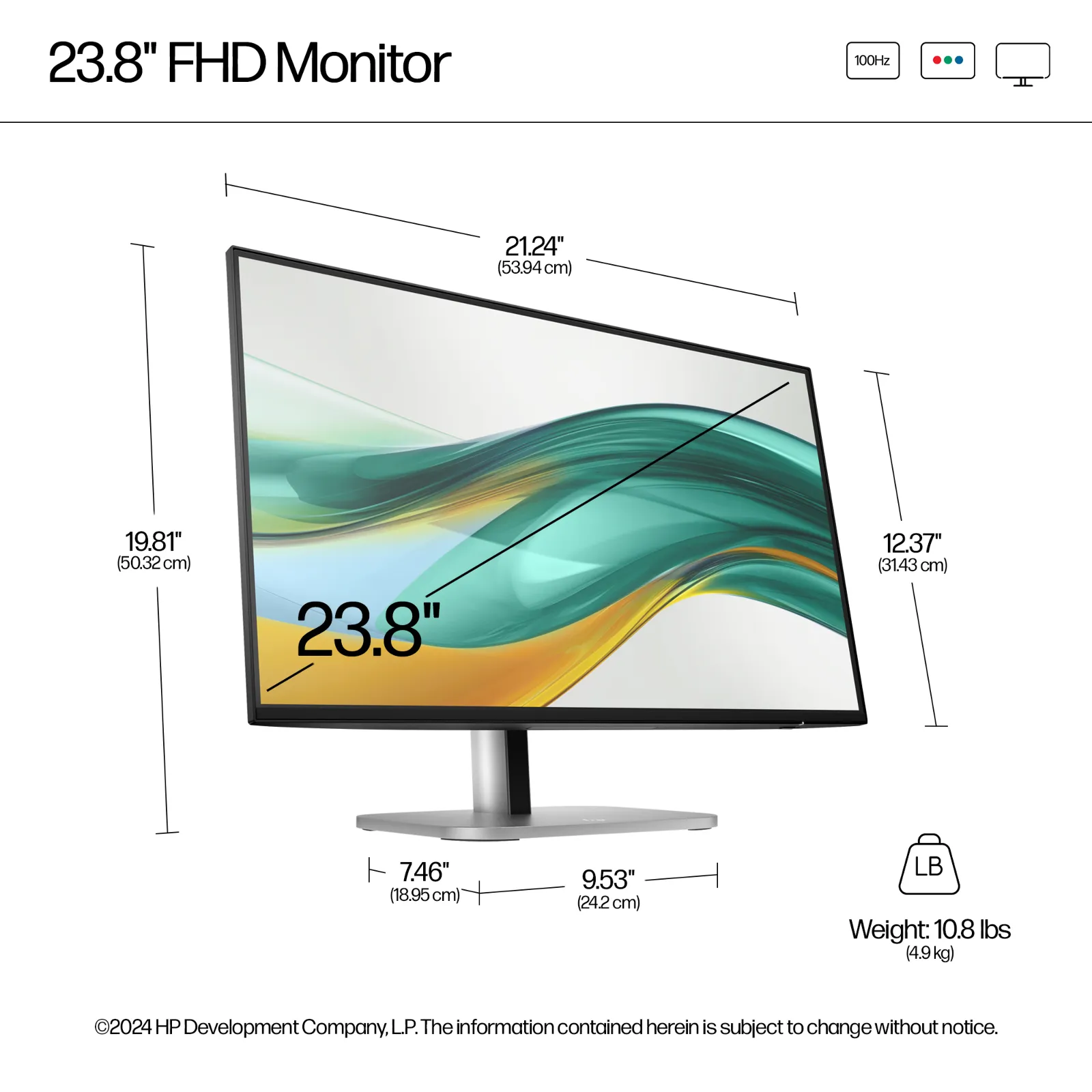 HP Series 5 Pro 23.8 inch FHD Monitor - 524pf computer monitor