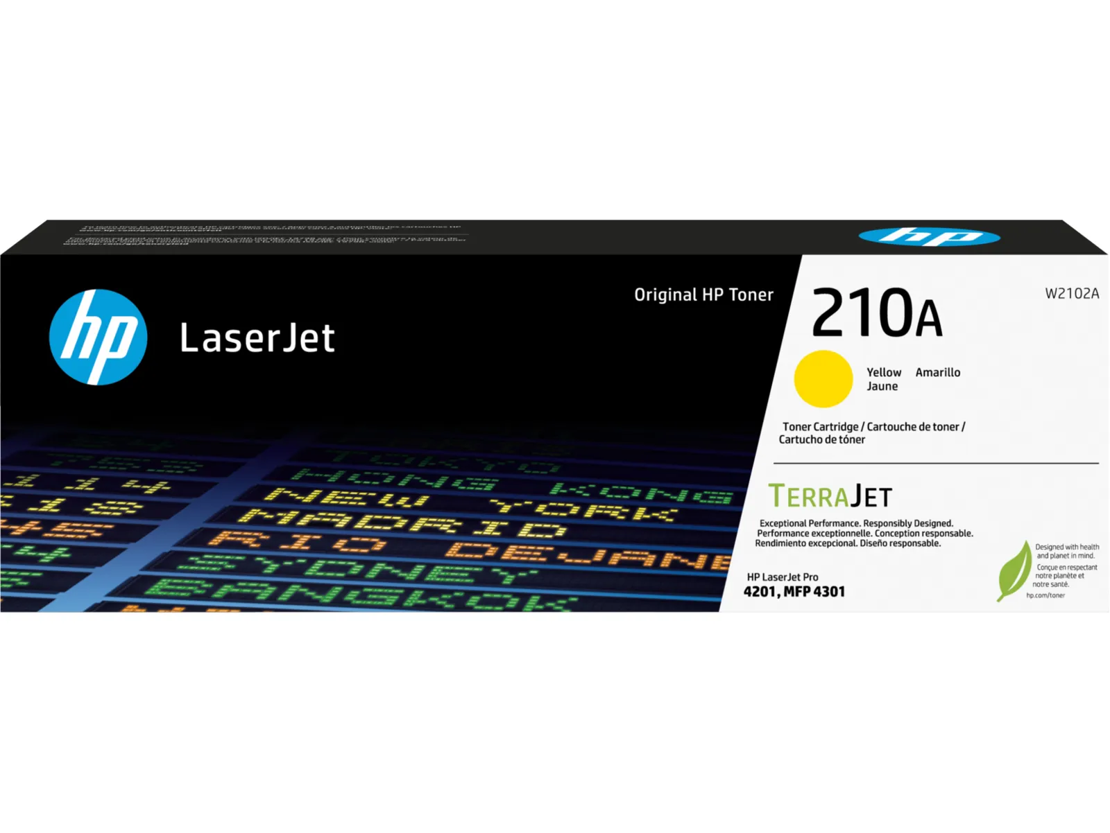 HP 210A Yellow Original LaserJet Toner Cartridge, front view