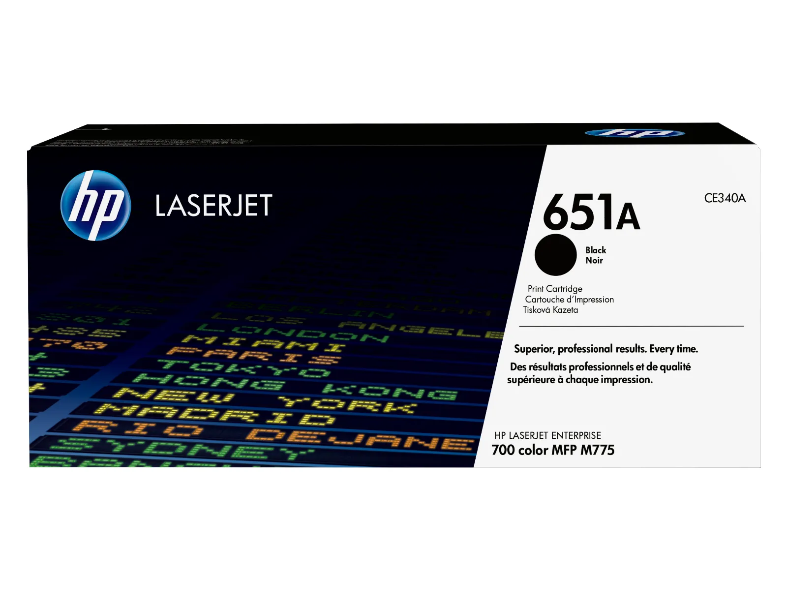HP 651A Black Original LaserJet Toner Cartridge, front view