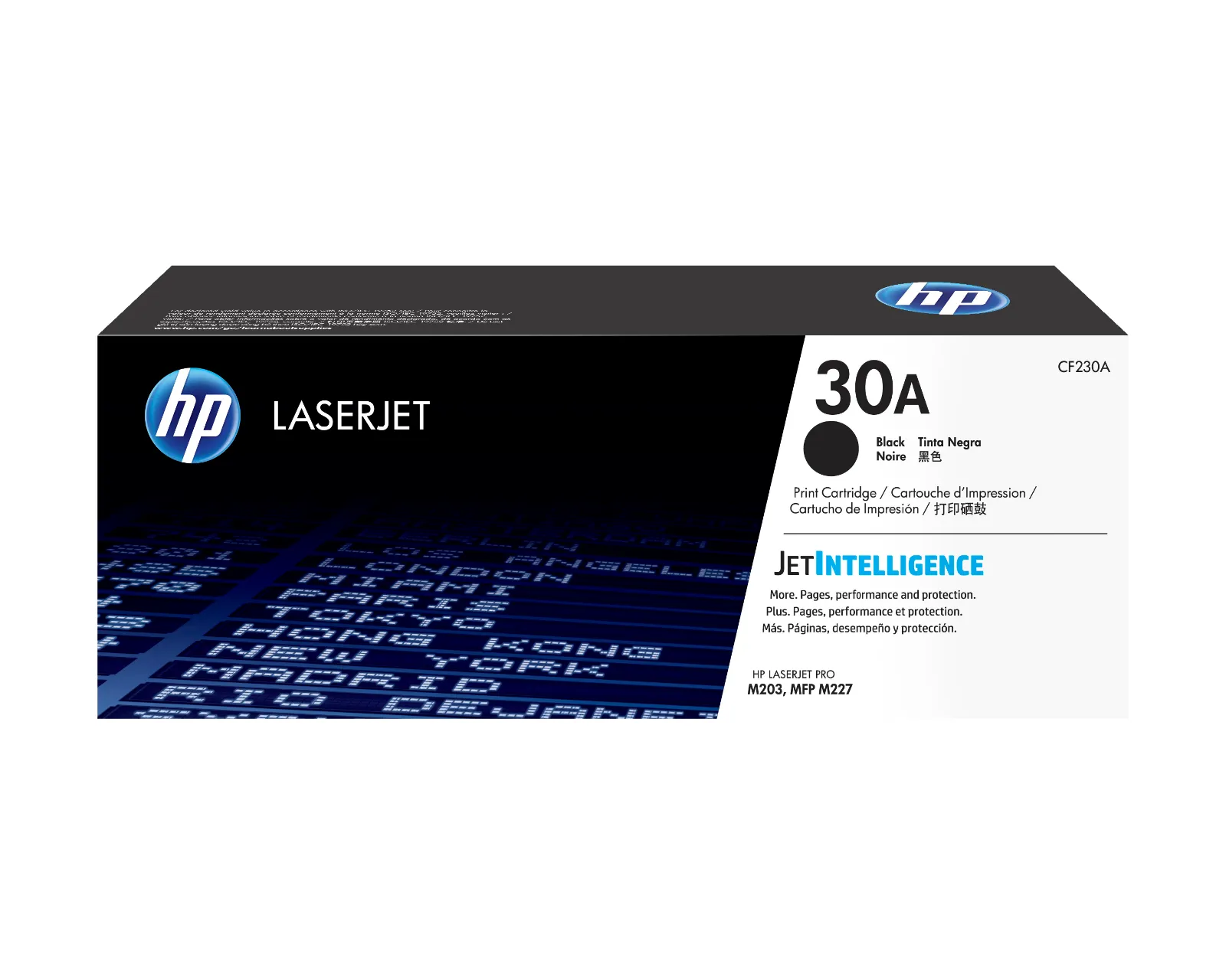 HP 30A Black Original LaserJet Toner Cartridge, front view