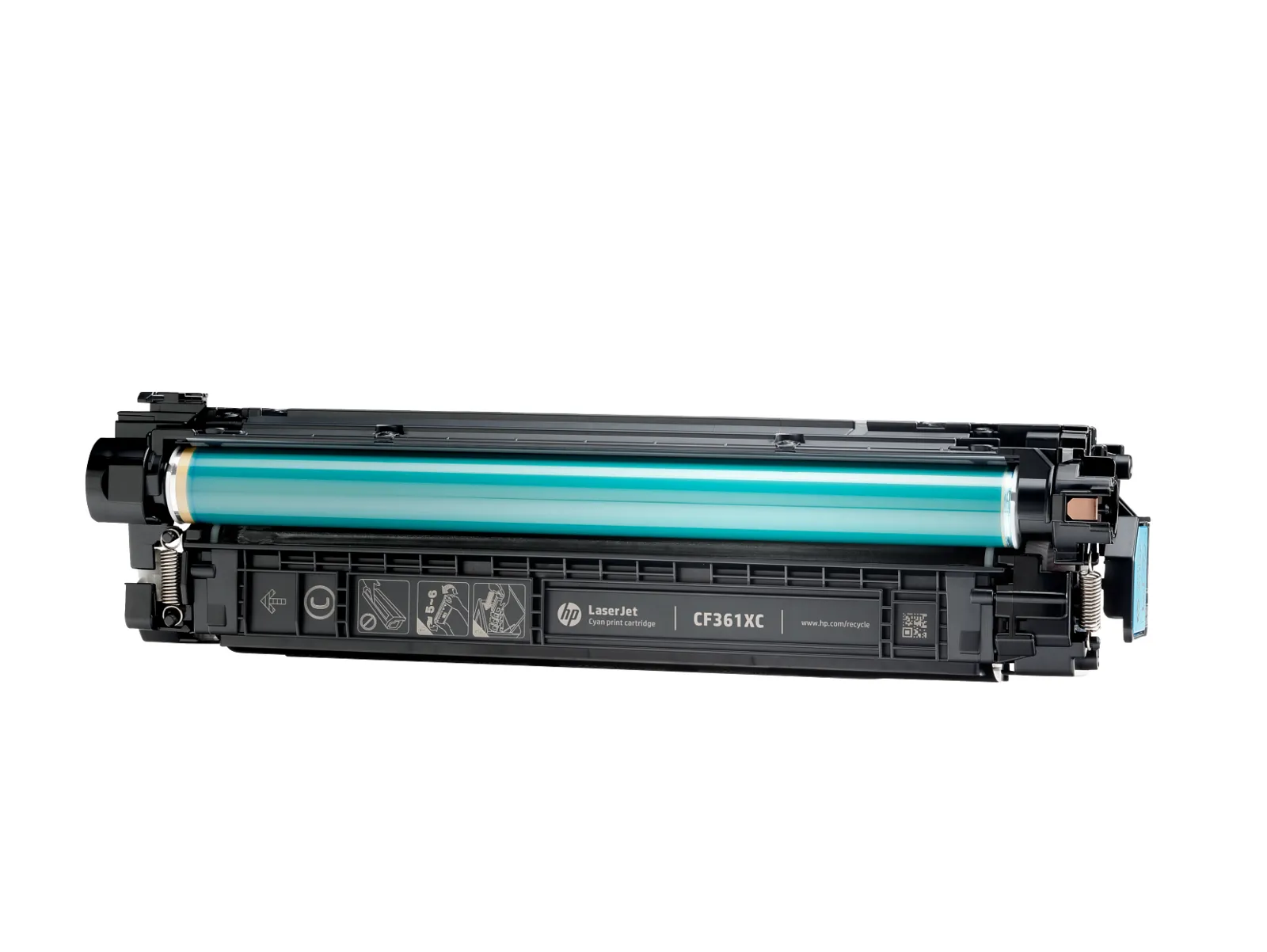 HP 508X High Yield Cyan Original LaserJet Toner Cartridge, left side view