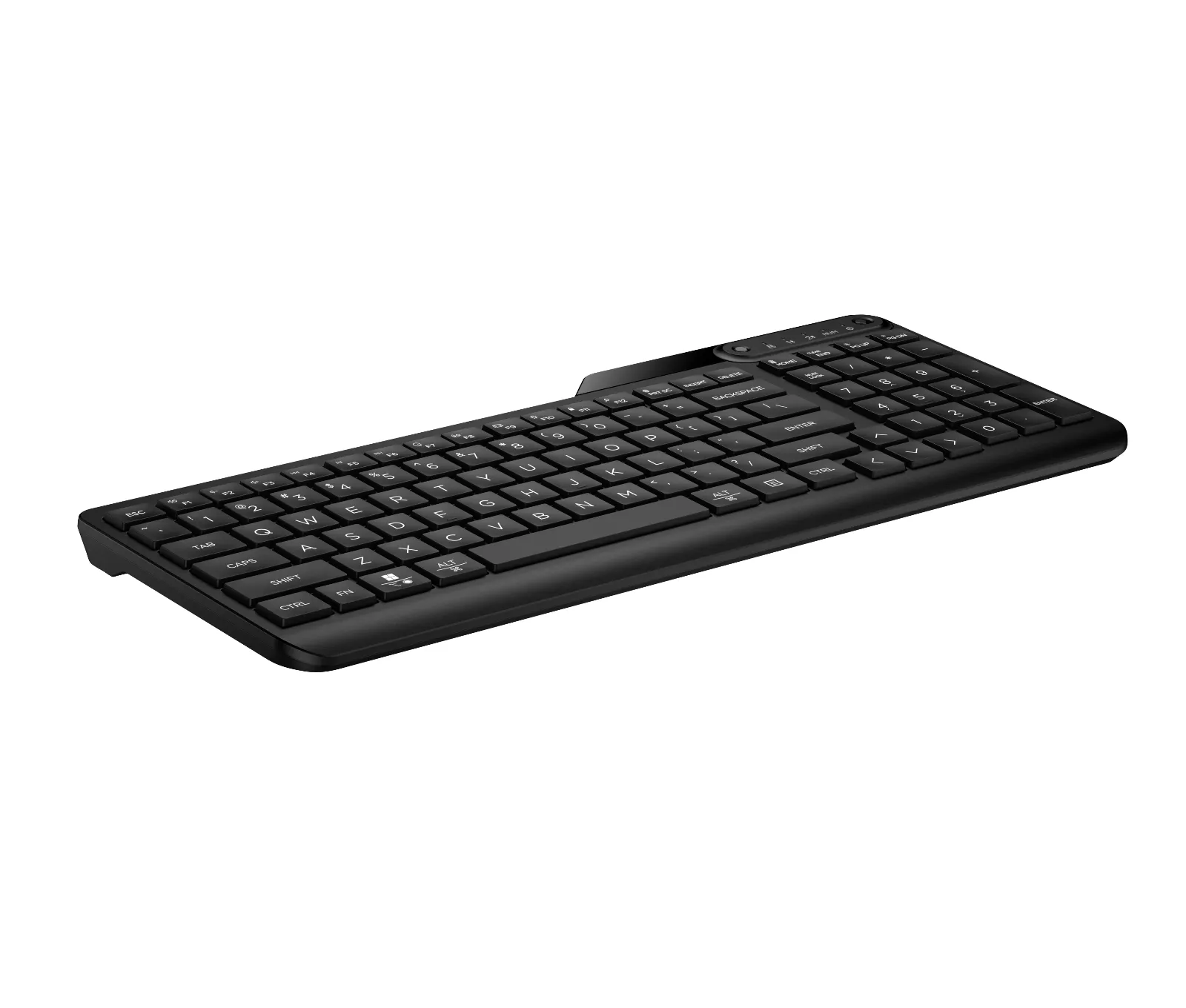 HP 475 Dual-Mode Wireless Keyboard, right side view