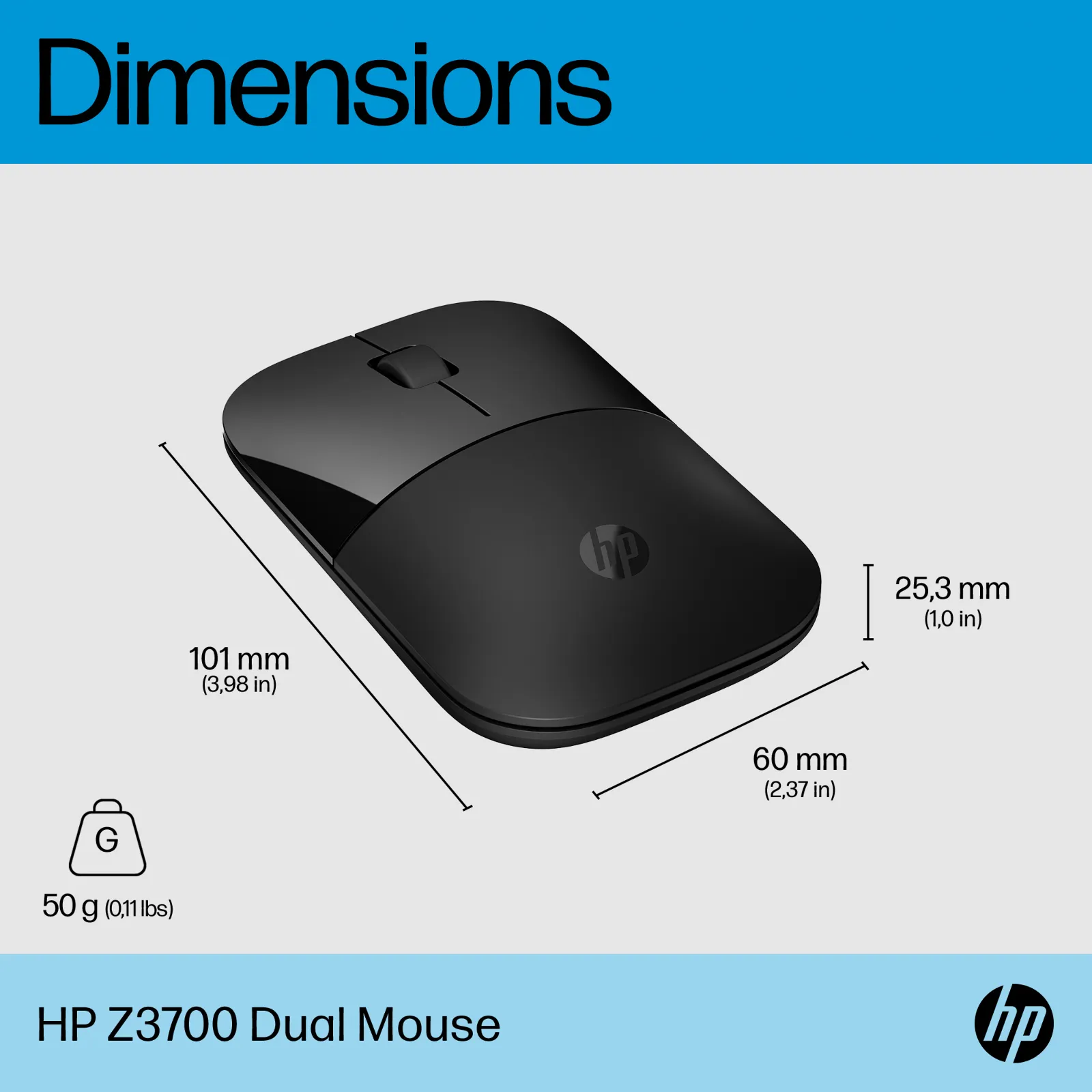 HP Z3700 Dual Black Wireless mouse