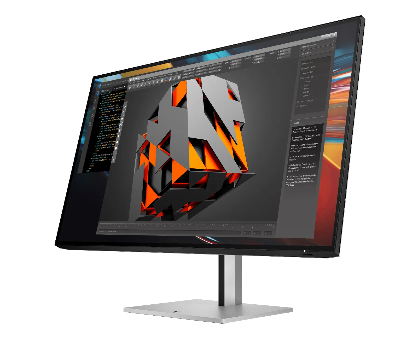 HP Series 7 Pro 31.5 inch 4K Thunderbolt 4 Monitor - 732pk, left side view