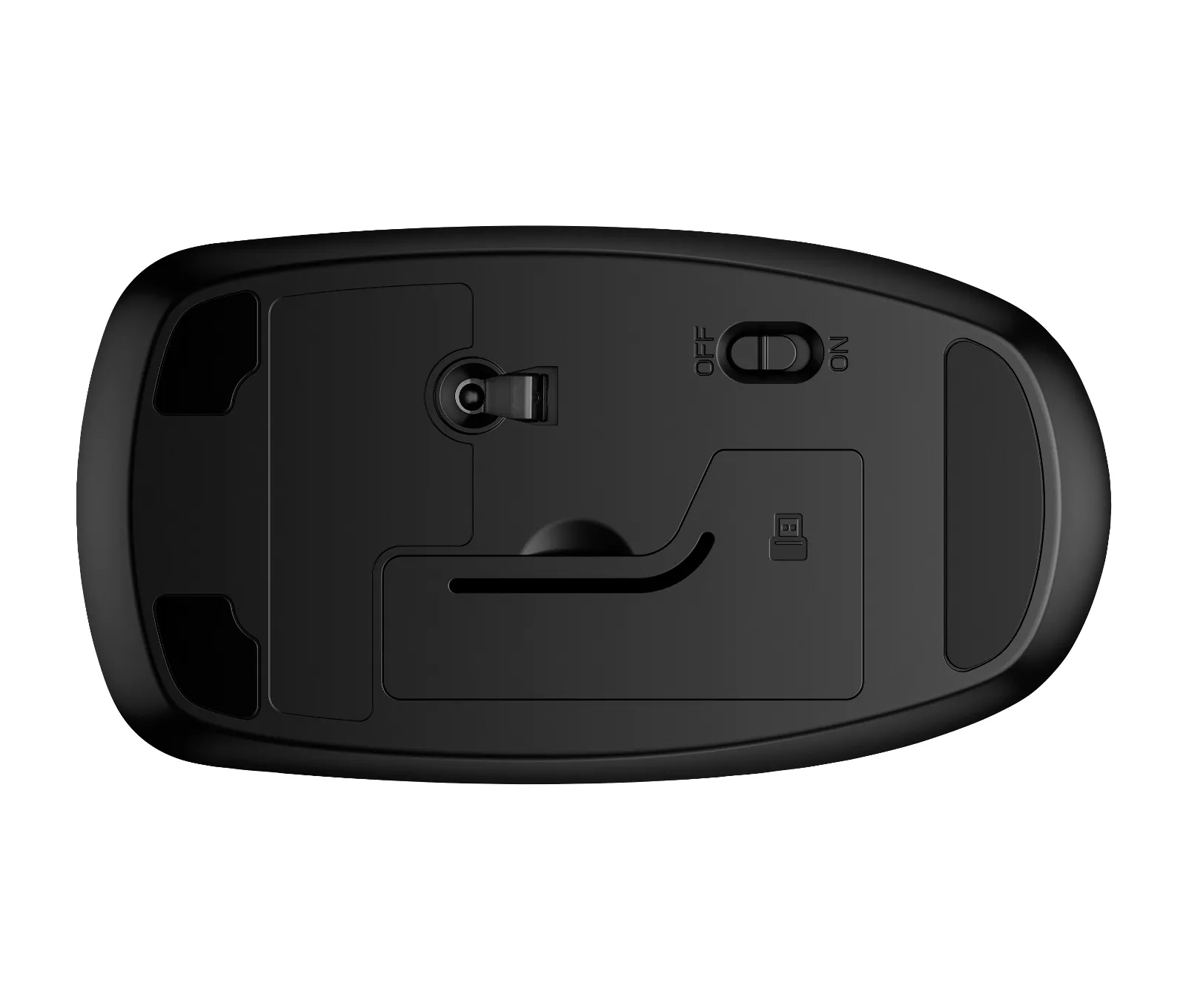 HP 235 Slim Wireless Mouse, underside view