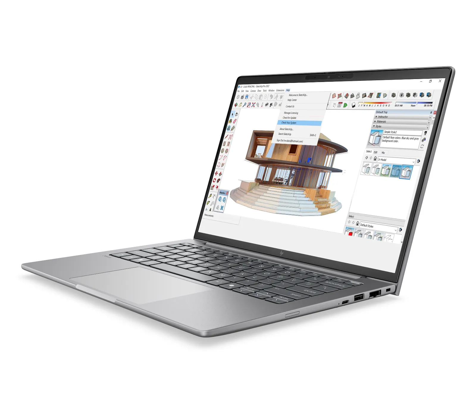 HP ZBook 8 G2a 14 inch Mobile Workstation PC, left side view