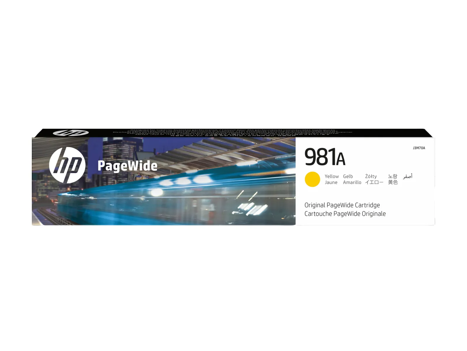 HP 981A Yellow Original PageWide Cartridge, front view