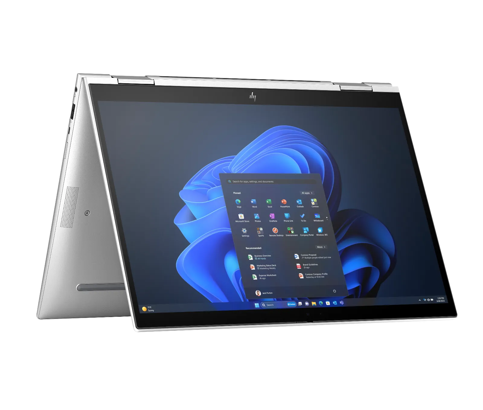HP Elite x360 830 13 inch G11 2-in-1 Notebook PC, rear view