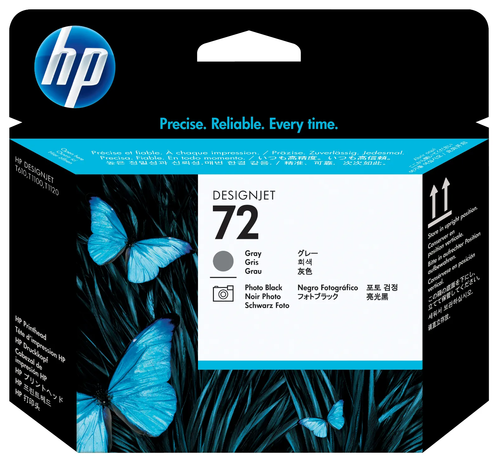 HP 72 Gray and Photo Black DesignJet Printhead, front view