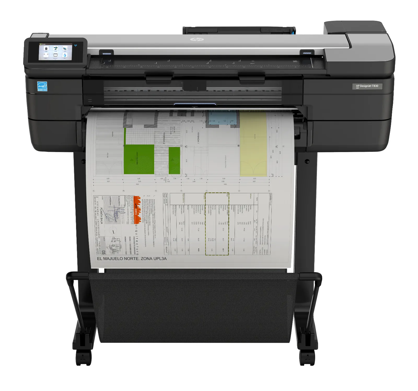 HP DesignJet T830 24-in Multifunction Printer, front view
