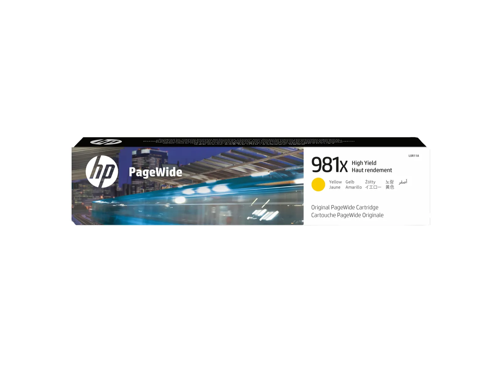 HP 981X High Yield Yellow Original PageWide Cartridge, front view