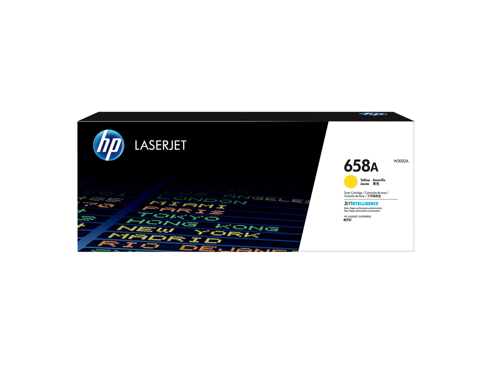 HP 658A Yellow Original LaserJet Toner Cartridge, front view