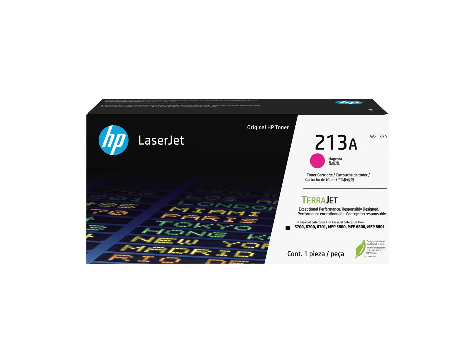 HP 213A Magenta Original LaserJet Toner Cartridge, front view