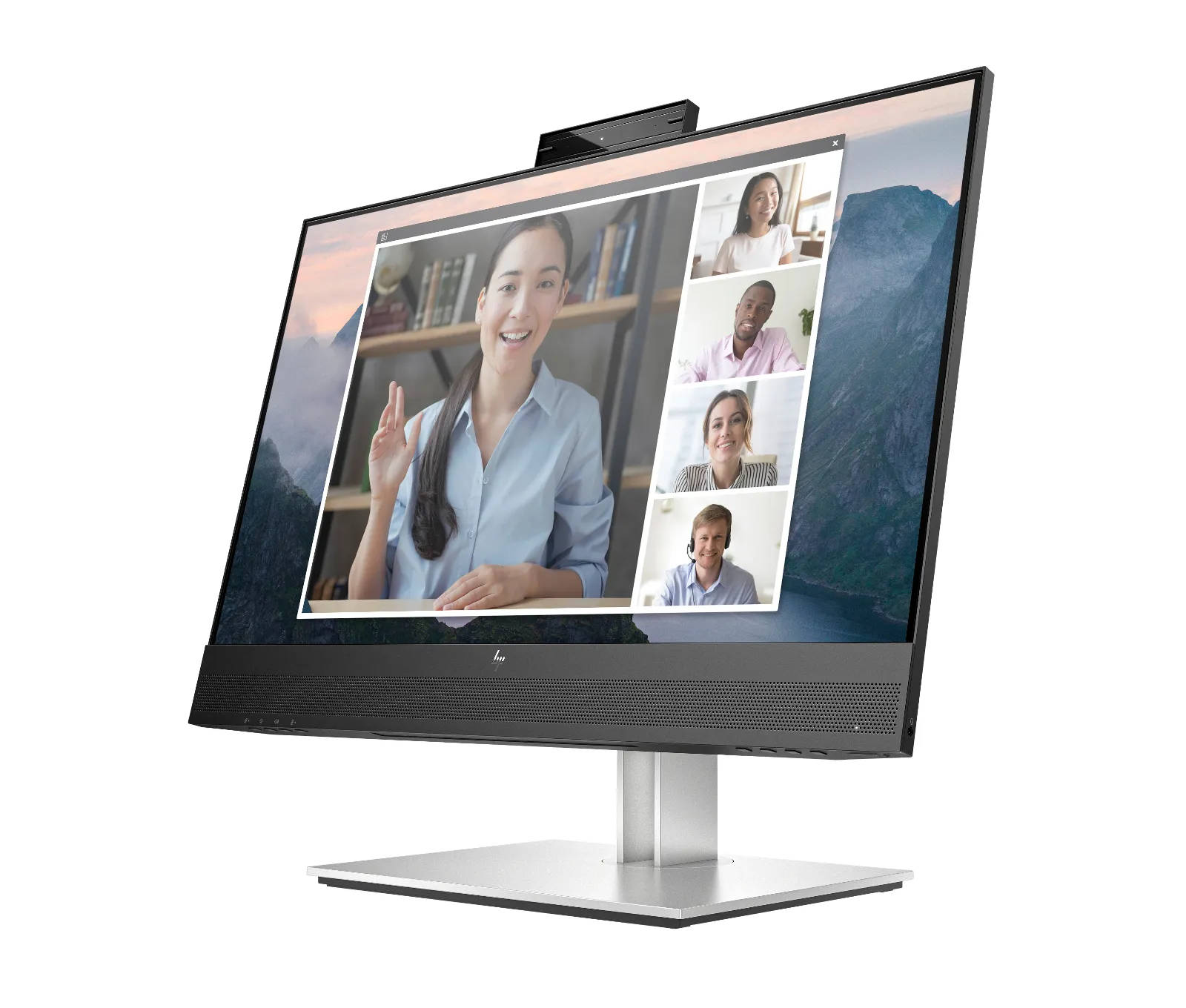HP E24mv G4 FHD Conferencing Monitor, left side view