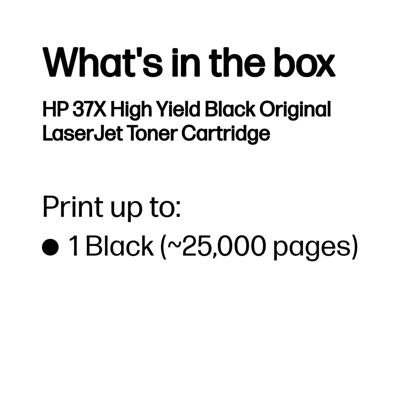 HP 37X High Yield Black Original LaserJet toner cartridge