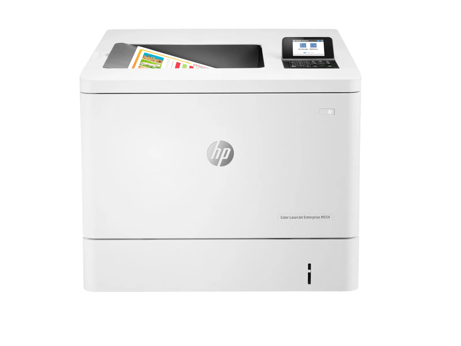 HP Color LaserJet Enterprise M554dn Printer, front view