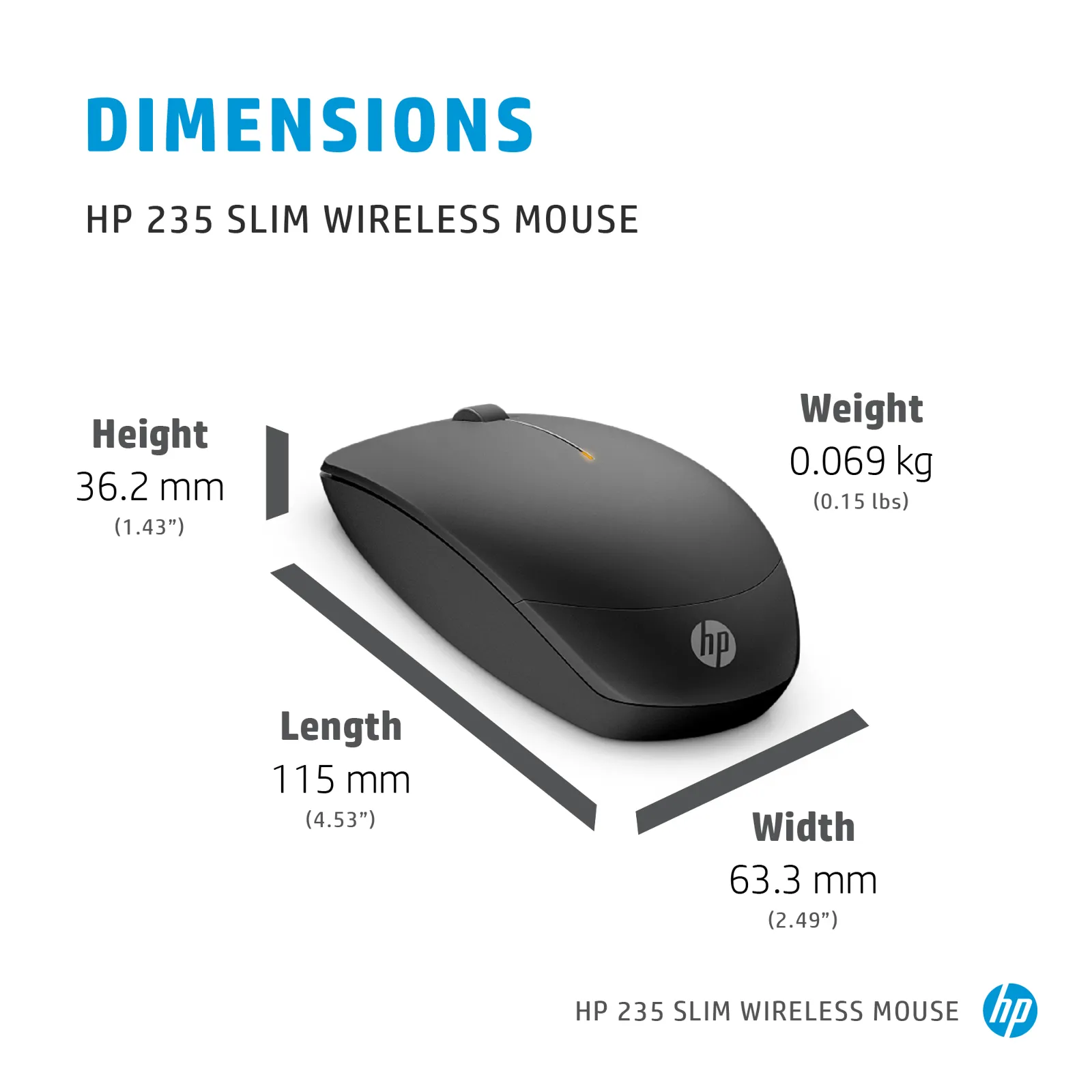 HP 235 Slim Wireless mouse
