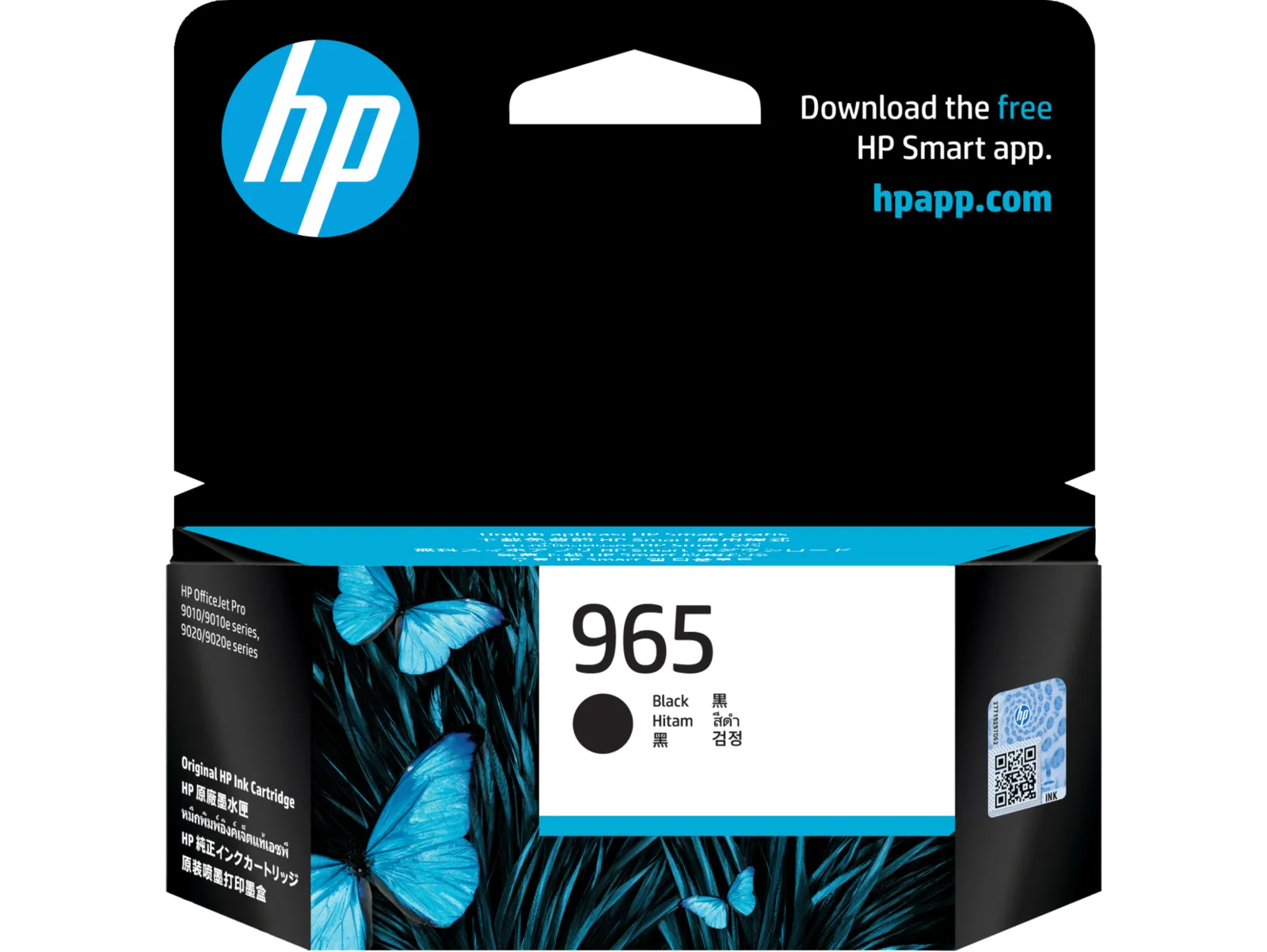 HP 965 Black Original Ink Cartridge, front view