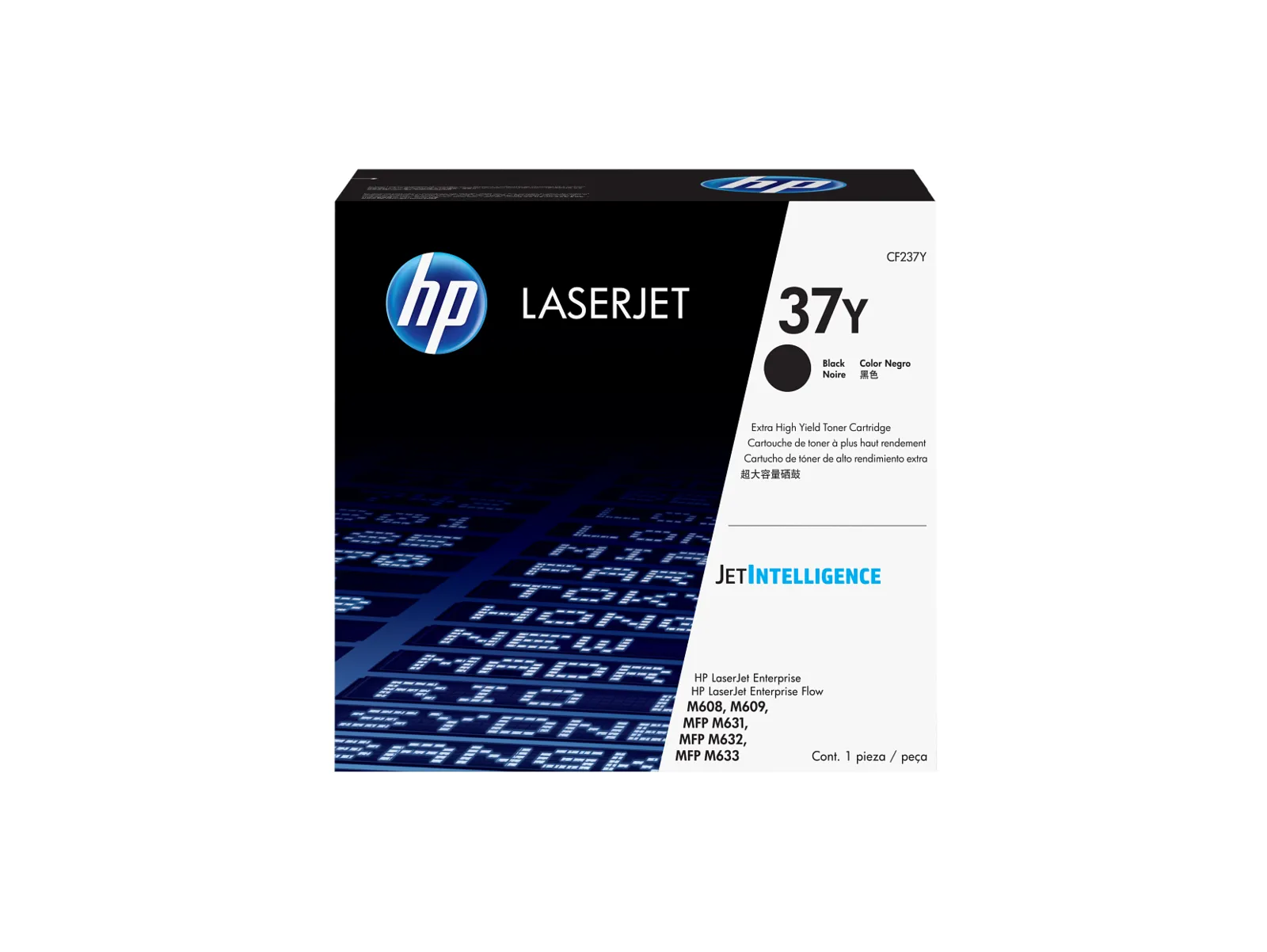 HP 37Y Extra High Yield Black Original LaserJet Toner Cartridge, front view