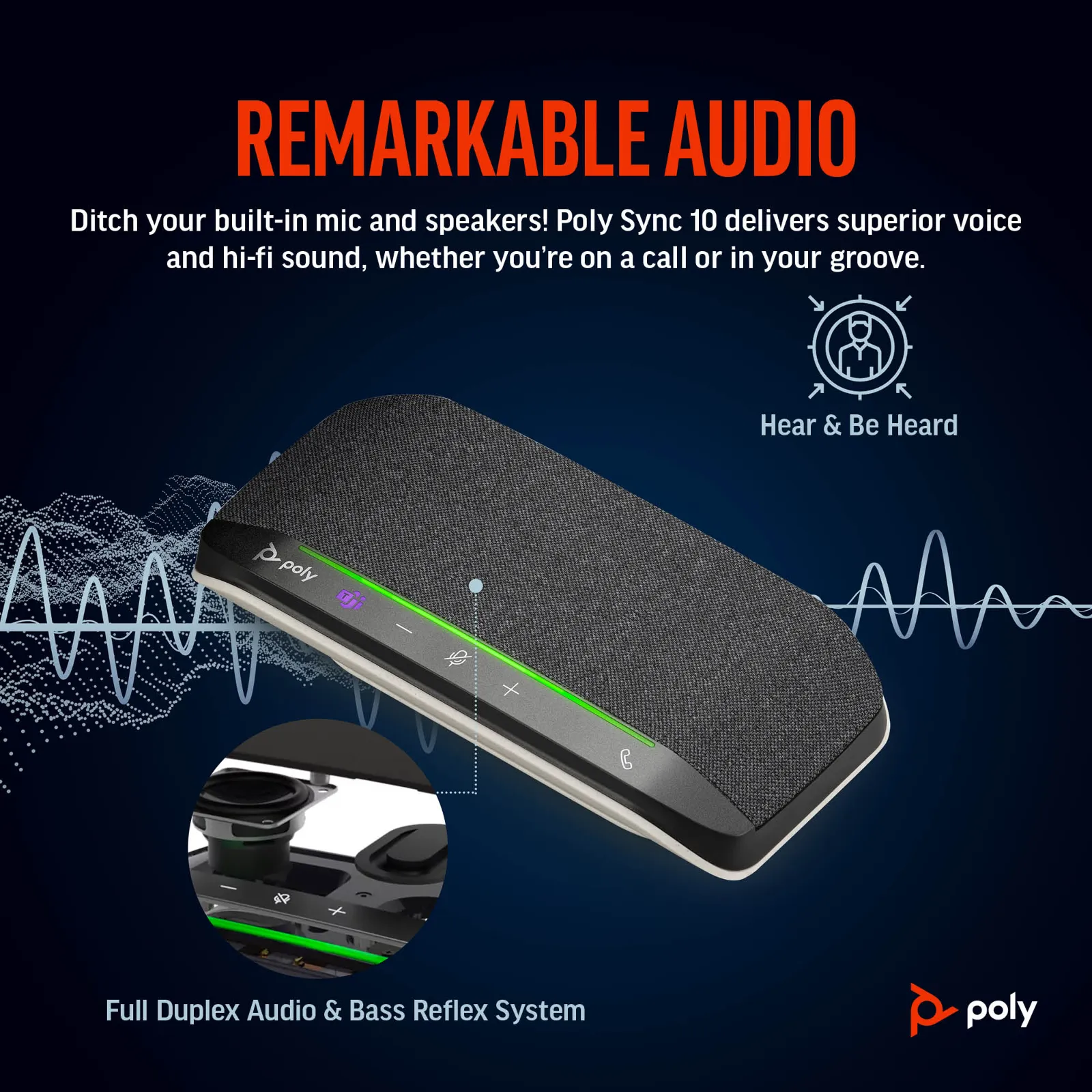 HP Poly Sync 10 Microsoft Teams Certified speakerphone