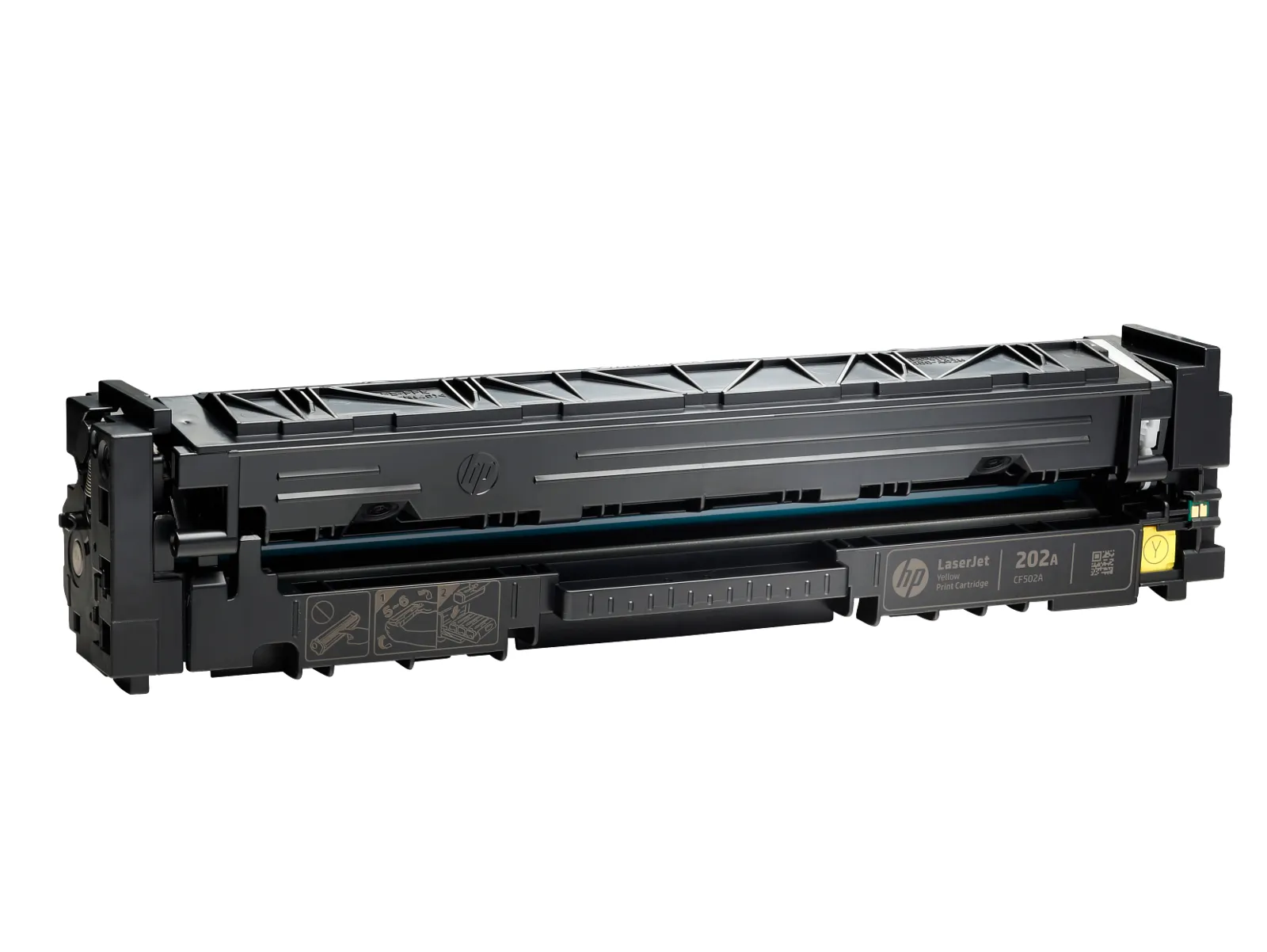 HP 202A Yellow Original LaserJet Toner Cartridge, right side view