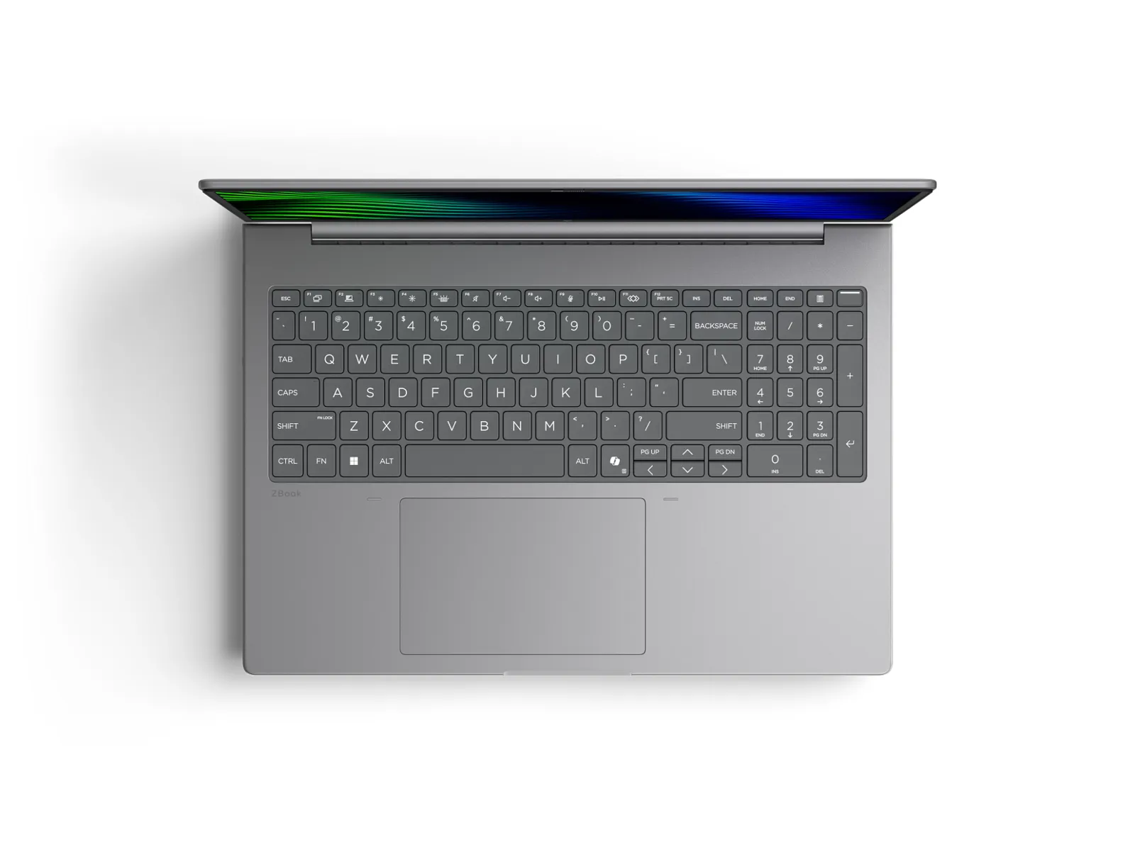 HP ZBook 8 G2a 16 inch Mobile Workstation PC, top view