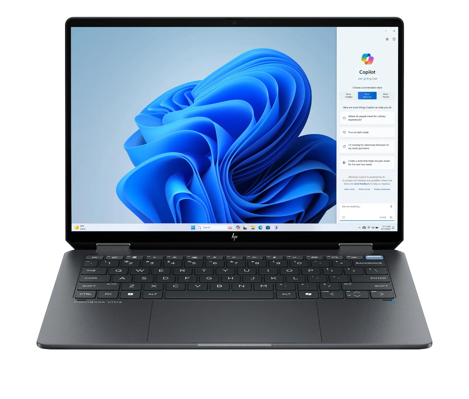 HP OmniBook Ultra Flip Laptop 14-fh0007TU, front view