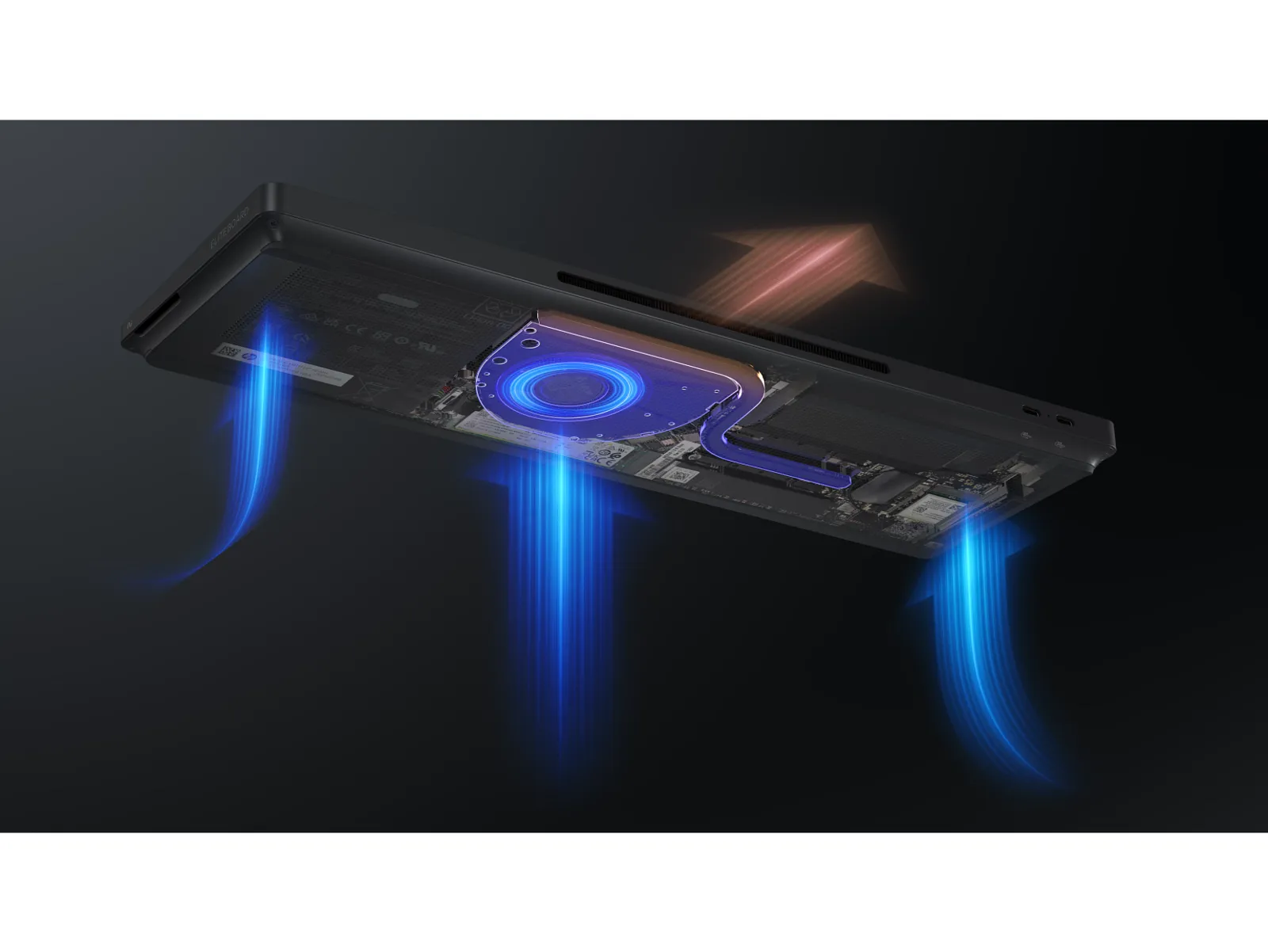 HP EliteBoard G1a Next Gen AI PC, top view