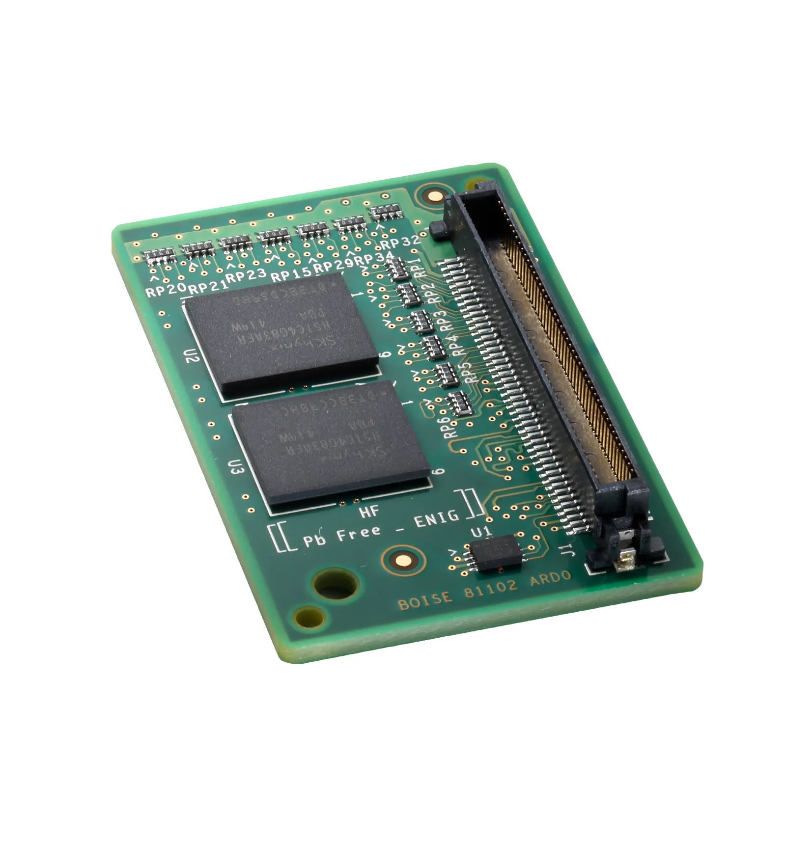 HP 1 GB 90-pin DDR3 DIMM, right side view