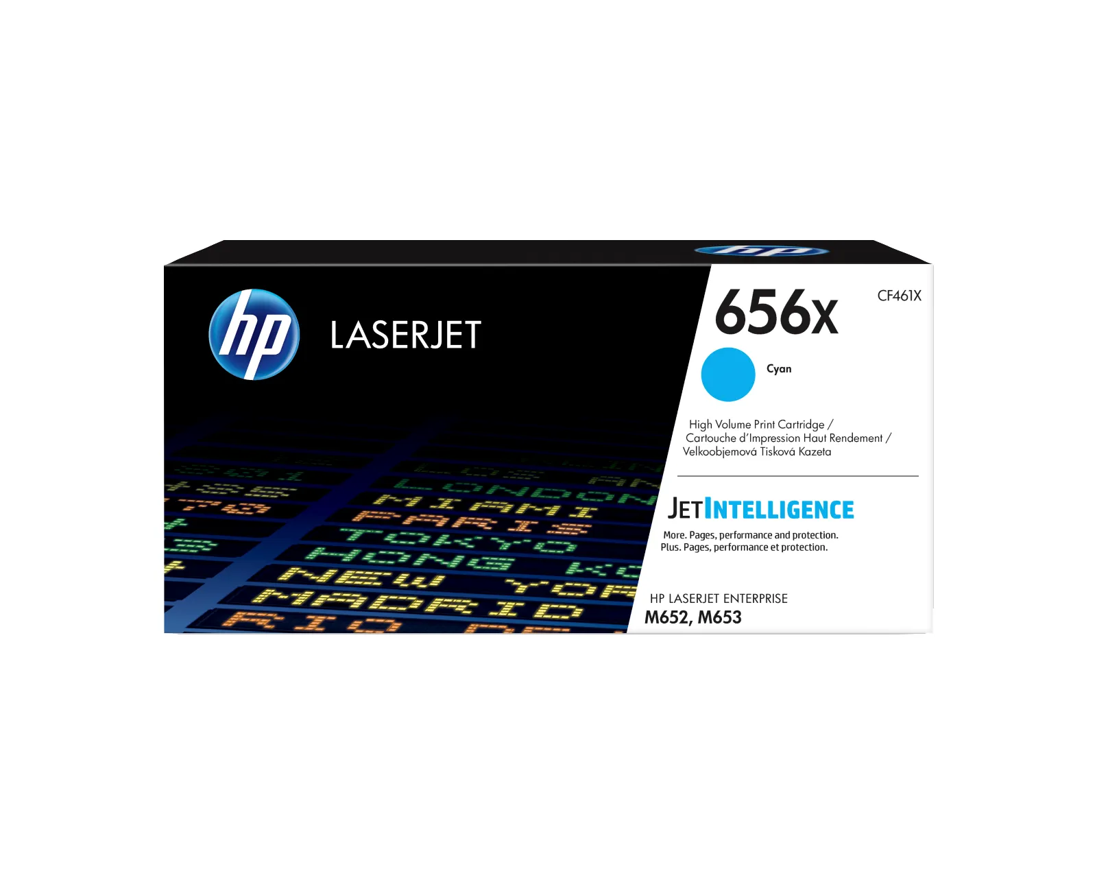 HP 656X High Yield Cyan Original LaserJet Toner Cartridge, front view