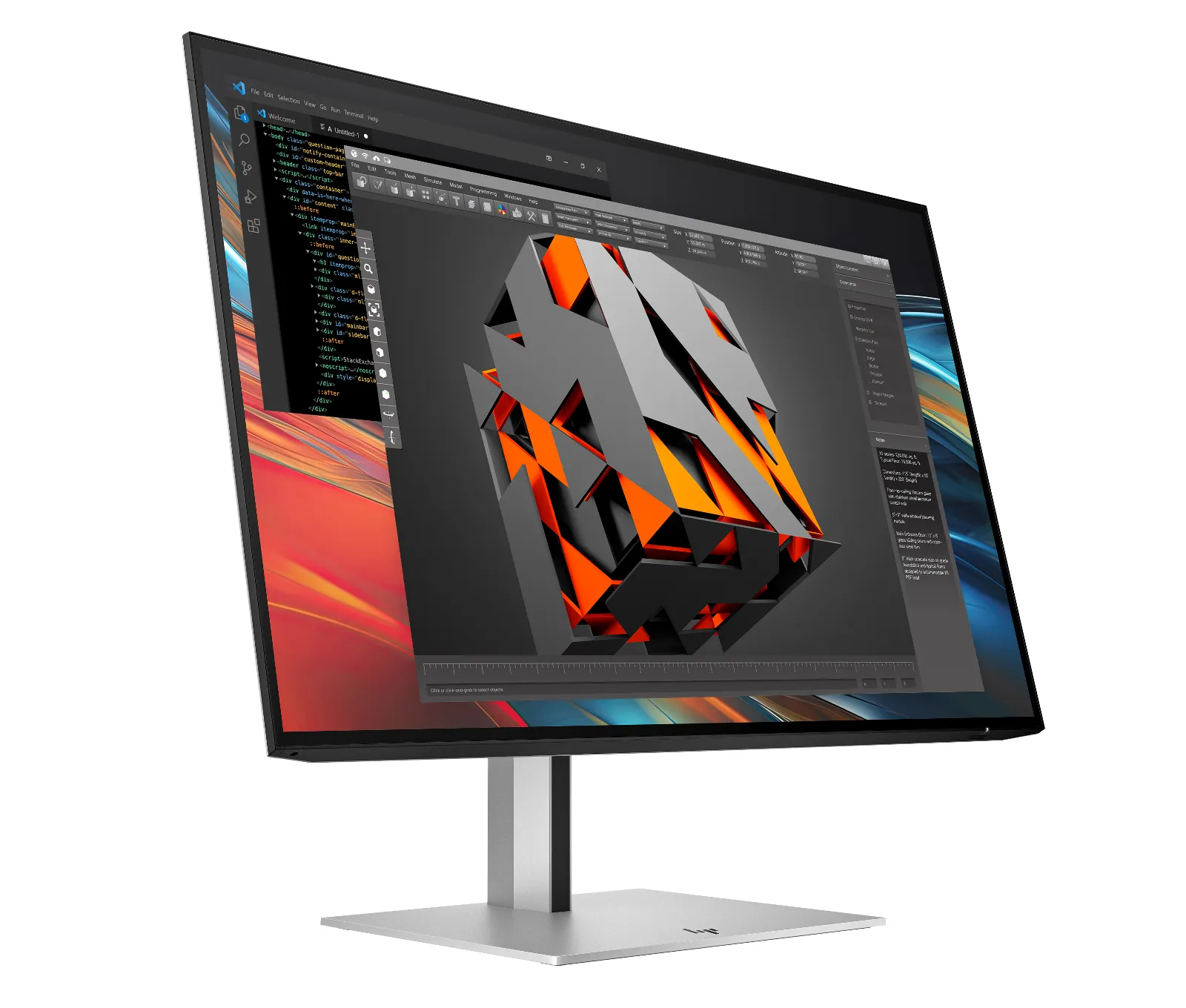 HP Series 7 Pro 24 inch WUXGA Monitor - 724pn, right side view