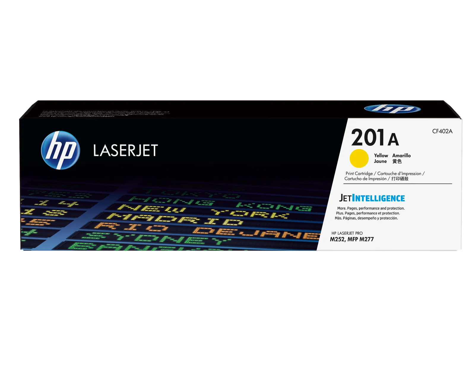 HP 201A Yellow Original LaserJet Toner Cartridge, front view