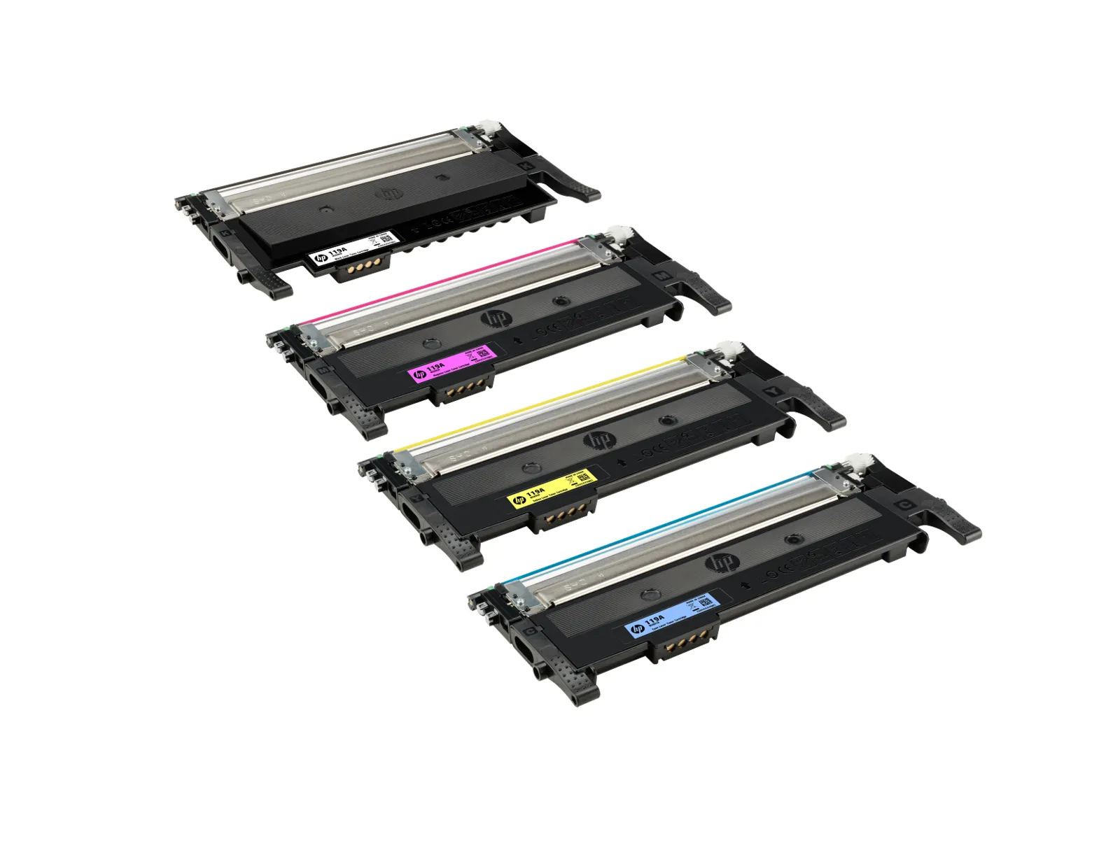 HP 119A Cyan Original Laser Toner Cartridge, right side view