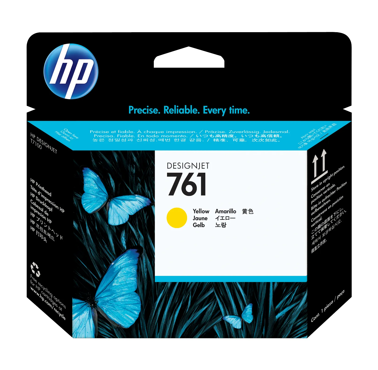 HP 761 Yellow DesignJet Printhead, front view