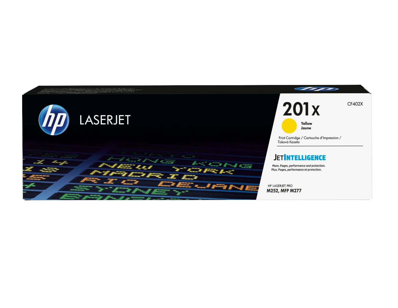 HP 201X High Yield Yellow Original LaserJet Toner Cartridge, front view