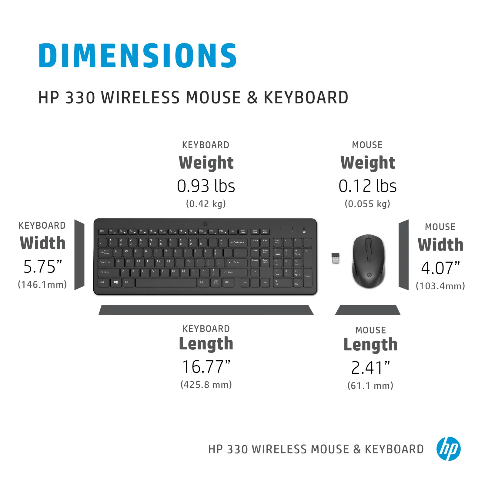 HP 300 Wireless Mouse and Combination keyboard