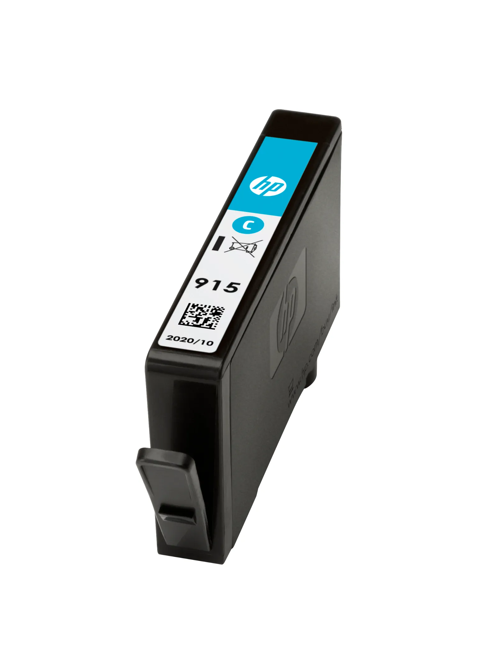 HP 915 Cyan Original Ink Cartridge, left side view